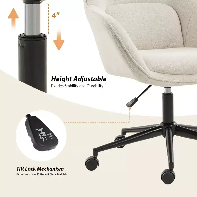 Virginia Office Chair With Curved Backrest|ART OF LIVING DESIGNS