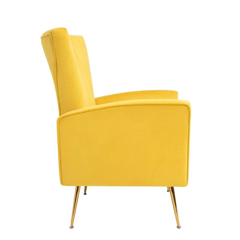 Velvet Accent Chair with Gold Legs