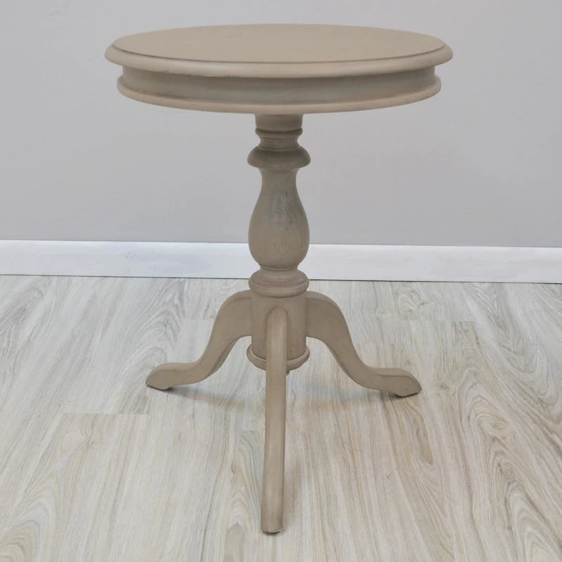 Round Accent Side Table, Copper Finish, Living Room End Table