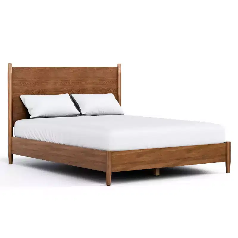 HOMES: Inside + Out 3pc Queen Riverstone Mid-Century Modern Bedroom Set with 2 Nightstands Walnut