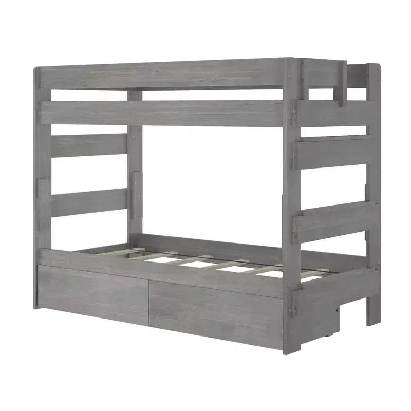 Plank+Beam Farmhouse Twin over Twin Bunk Bed with Storage Drawers