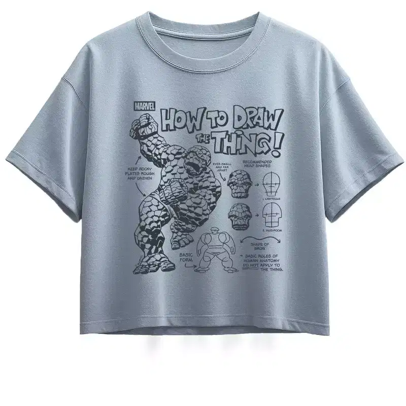 Girls' - Fantastic Four - Fantastic Four How To Draw The Thing Short Sleeve Boxy Graphic T-Shirt
