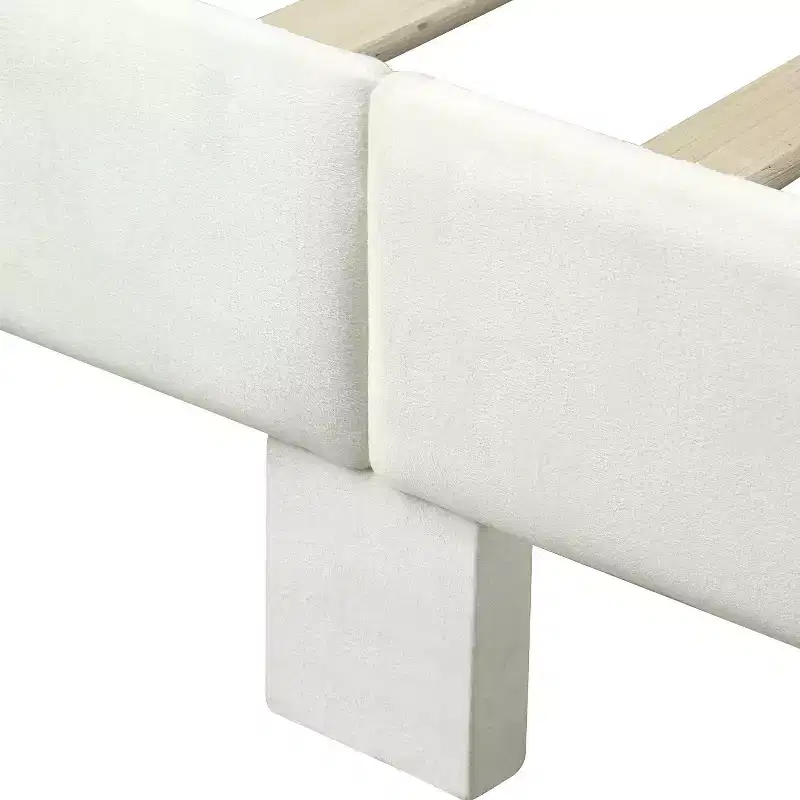 Full Kealoa Glam Fully Upholstered Bed Beige - HOMES: Inside + Out