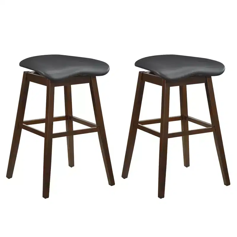 Costway Set of 2 Swivel Bar Stools 31 Bar Chairs w/ Padded Contoured Seat & Footrest