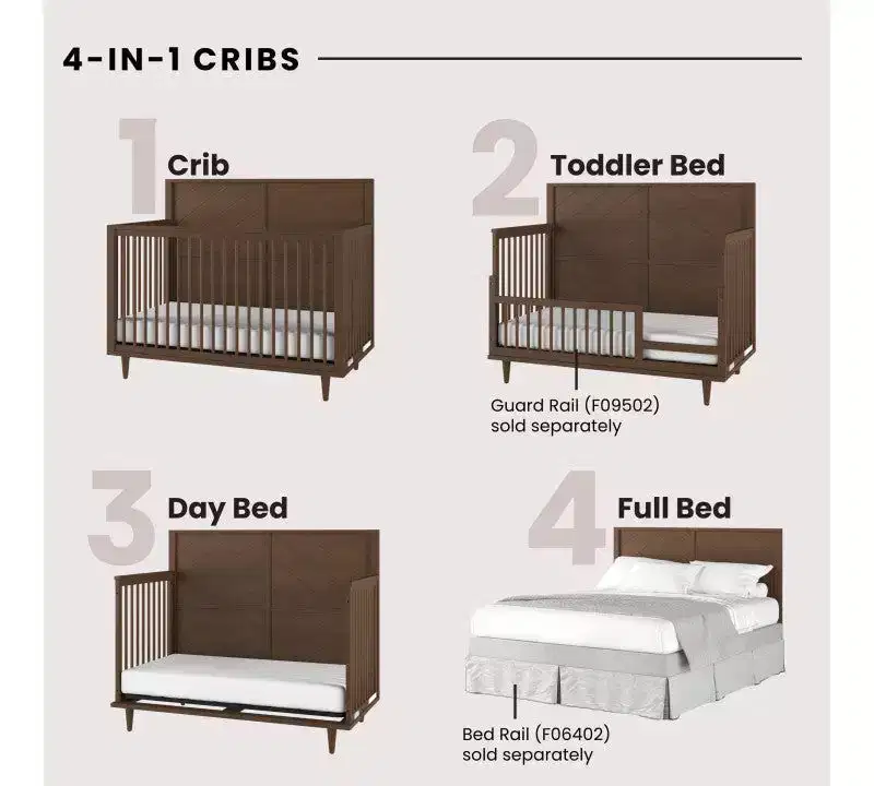 Child Craft Surrey Hill Crib, Dresser and Chest Nursery Set, 3-Piece, Includes 4-in-1 Convertible Crib, Dresser, and Chest