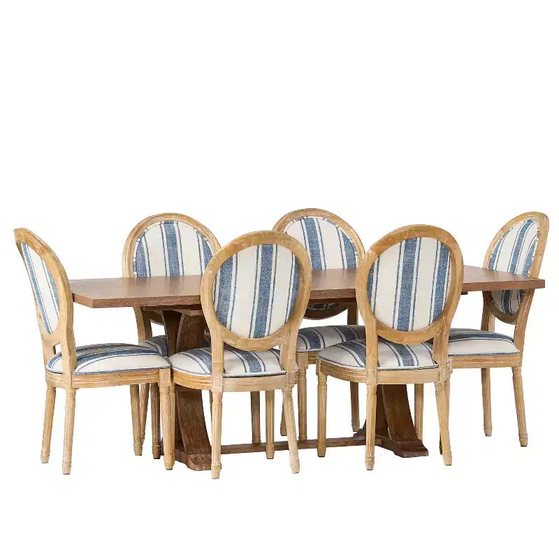 Christopher Knight Home Derring 7 Pieces French Country Upholstered Wood Expandable Dining Set