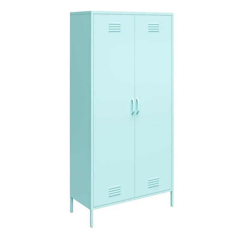 Orange / Pink 2-Door Tall Metal Locker Storage Cabinet, 1-Person