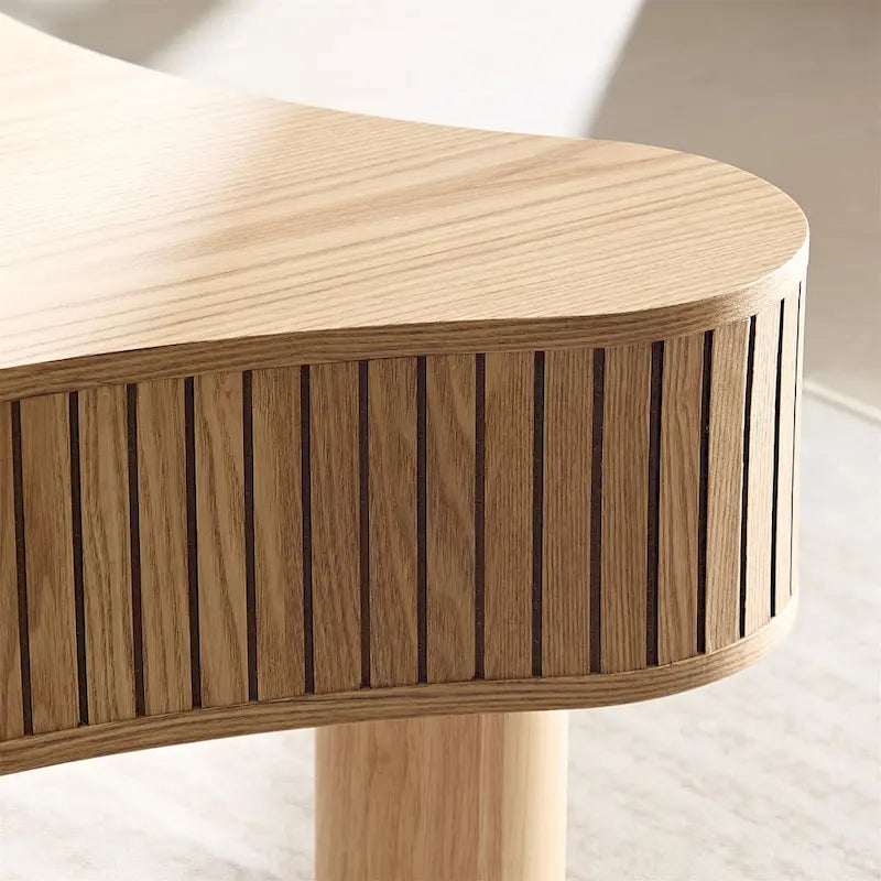 42.52 Inch Modern Wooden Drum Coffee Table