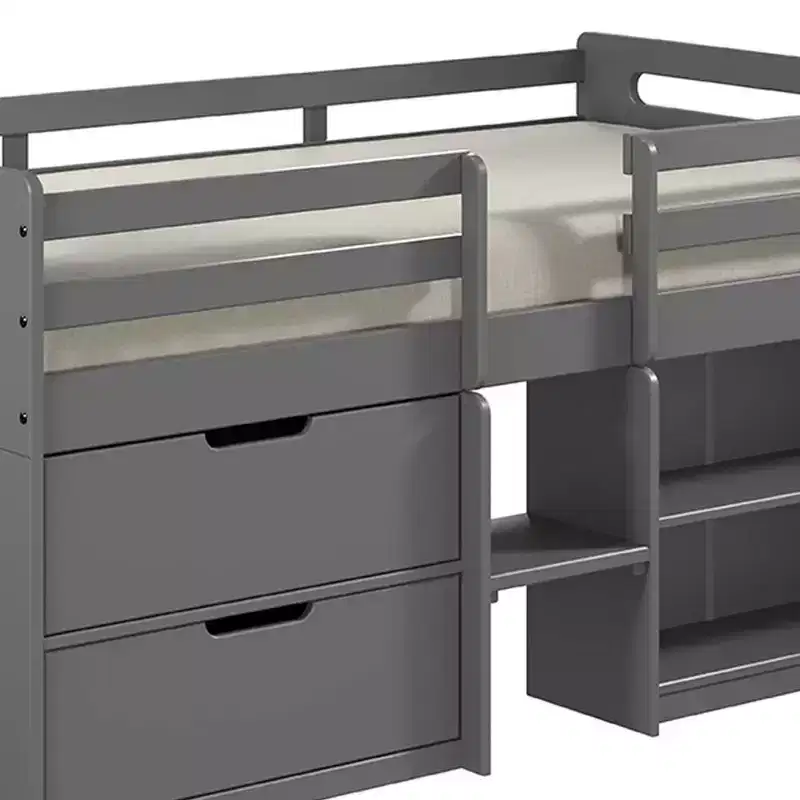 77"Twin Loft Bed Fabiana Loft and Bunk Bed Gray Finish - Acme Furniture