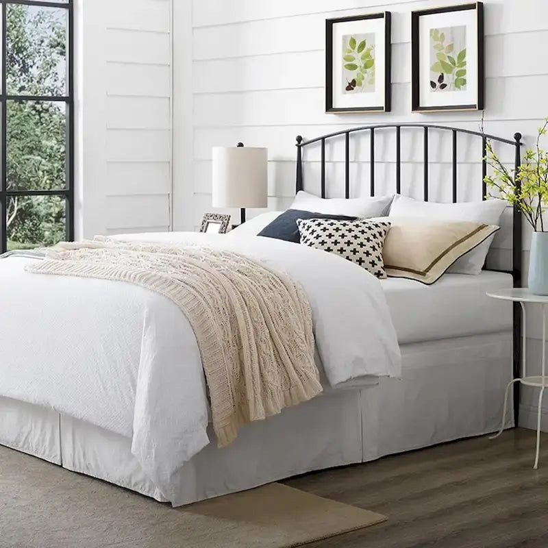 Charcoal Finish Metal Full/Queen Arched Headboard