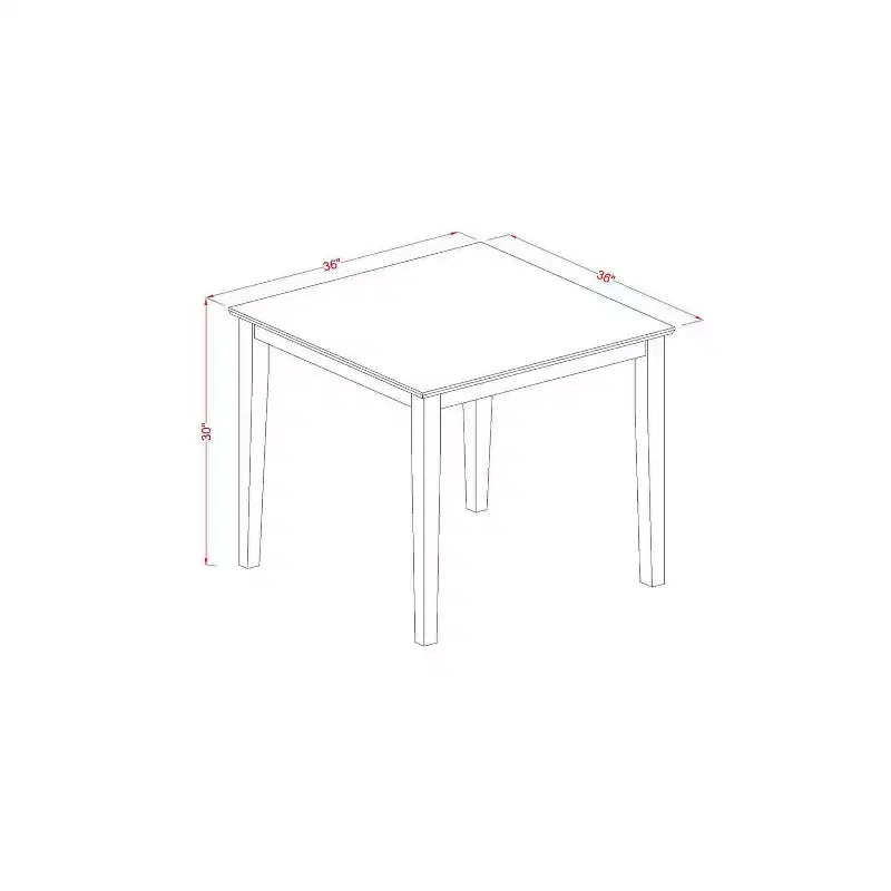 Modern Dining Set 5 Piece - Mid Century Table & Chairs - 36x36 Inch Wood Dining Room Furniture