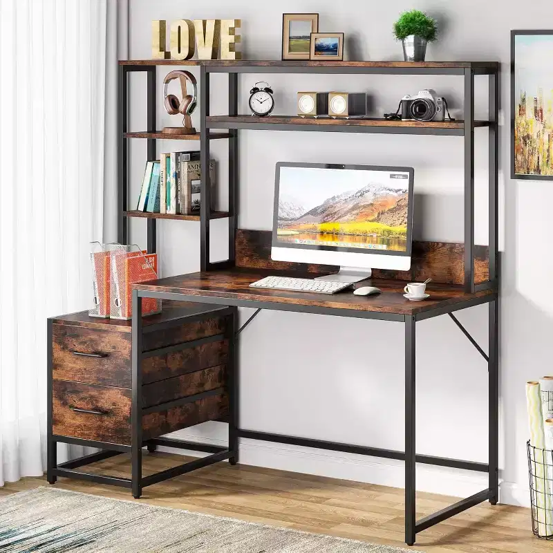 Lantine 55 Inch Computer Desk with 2 Drawers