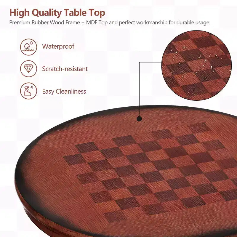 3pcs Pub Table Set 30'' Round Bar Height Table & 2pcs Swivel Bar Stools