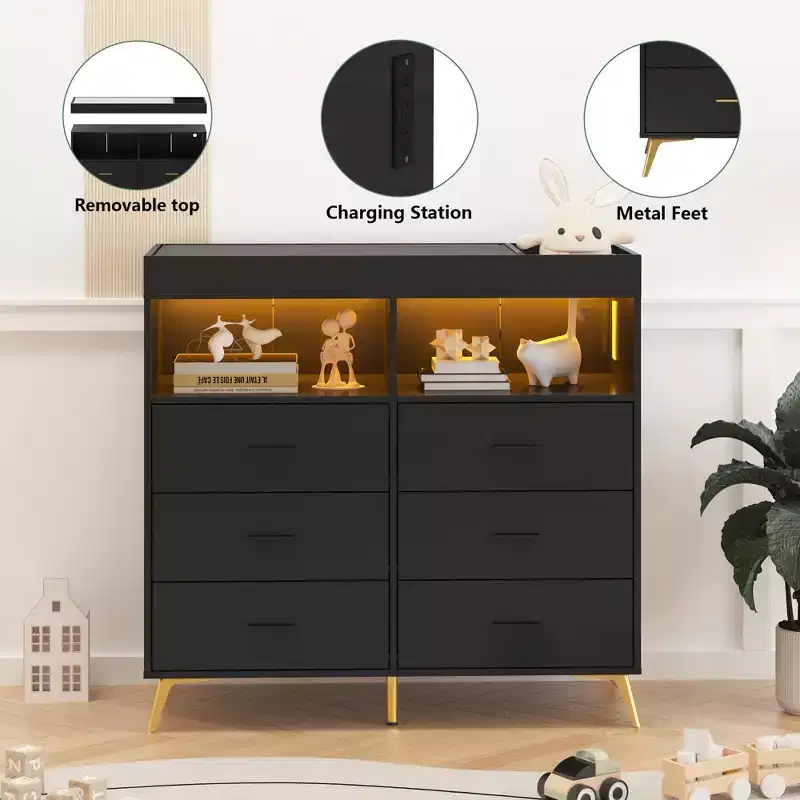 Baby Changing Table Dresser with Drawers, Baby Changing Station with Changing Table Top, Baby Dresser for Newborns Infants