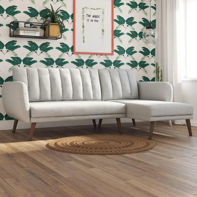 Sectional Futon Sofa Bed, Convertible Sleeper, Modern Living Room Couch