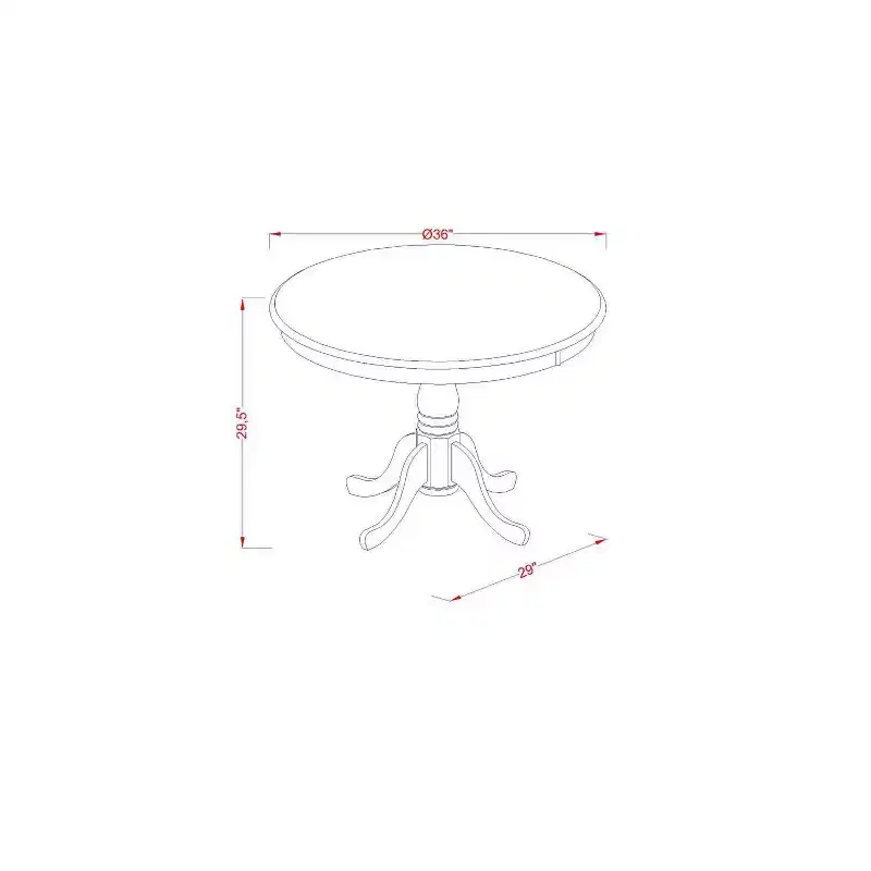 Round Dining Table Set - 36 Inch Table & 2 Chairs - Pink Flamingo & Linen White