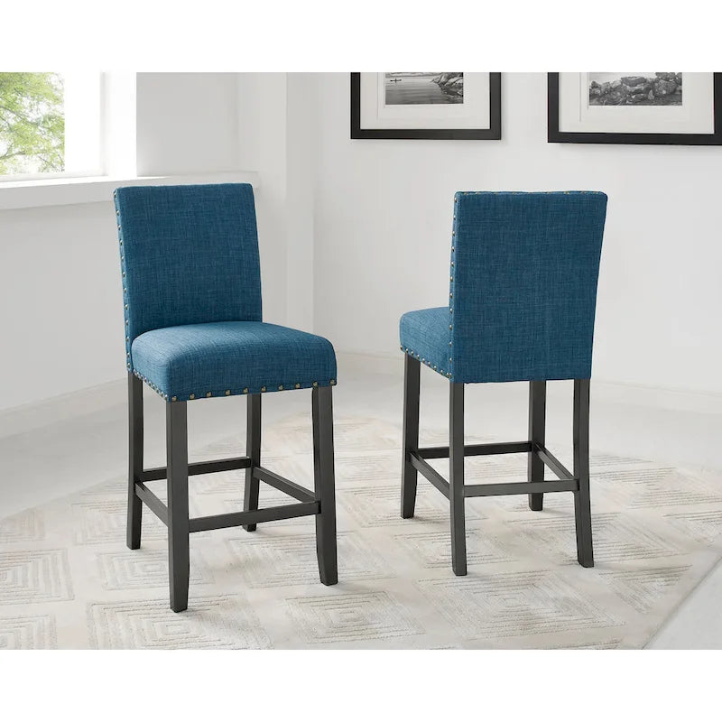 Contemporary Fabric Stool, 25 Inch Counter Height