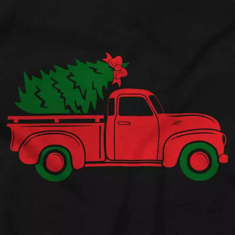 Christmas Tree Xmas Pick Up Truck Sweatshirt for Men or Women Brisco Brands