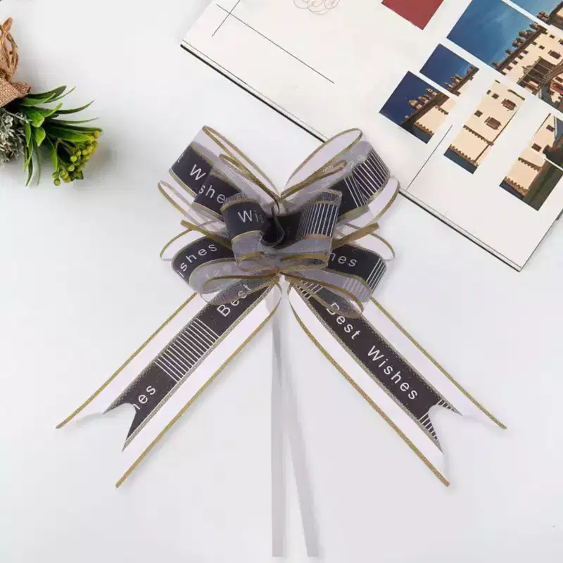 Unique Bargains Letter Voile Pull Ribbon Snow Yarn 29.92x1.89 10 Pcs