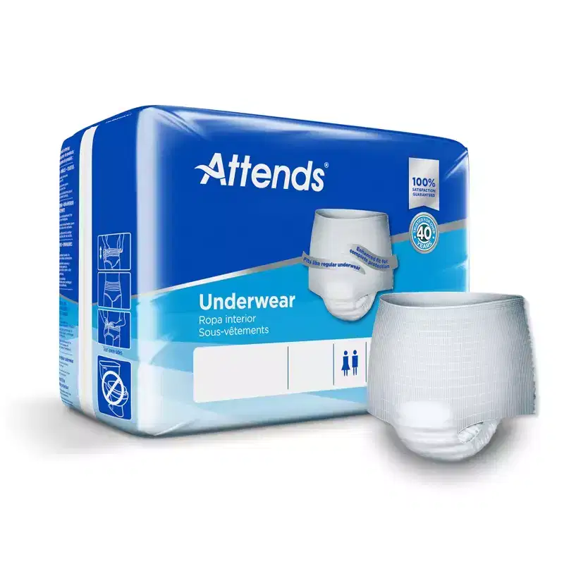 Attends Disposable Underwear Pull On with Tear Away Seams Medium, AP0720100, 44, 25 Ct