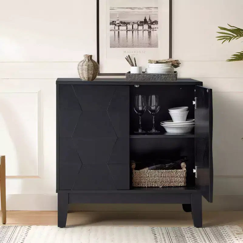 Lucinda 30'' Tall 2 - Door Accent Cabinet with Adjustable Shelves | HULALA HOME