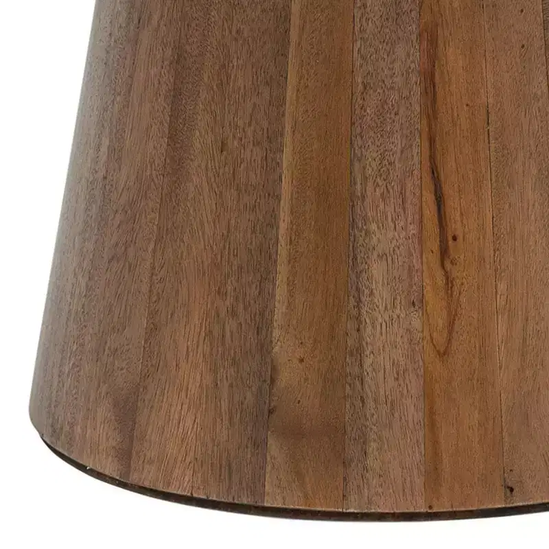 East at Main 16" Cinched Wood Drum Table Walnut: Handcrafted, Mango, No Assembly Required