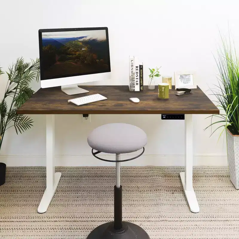 Mount-It! Electric Sit-Stand Desk with Tabletop - White/Oak