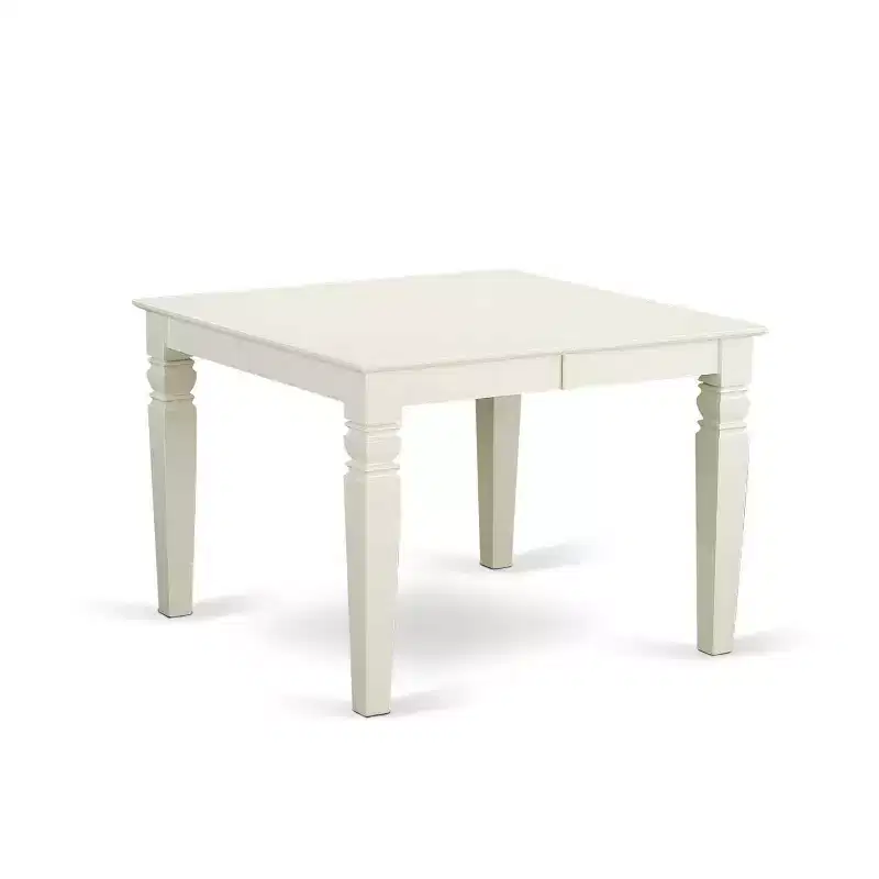 HomeStock 5-Piece Linen white Solid Wood Top-Rectangular Dining Room Set with Butterfly Leaf-Seats 4