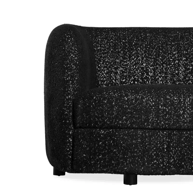 HOMES: Inside + Out 85" Pinehush Boho Curved Boucle Fabric Sofa with Pocket Coil Cushions