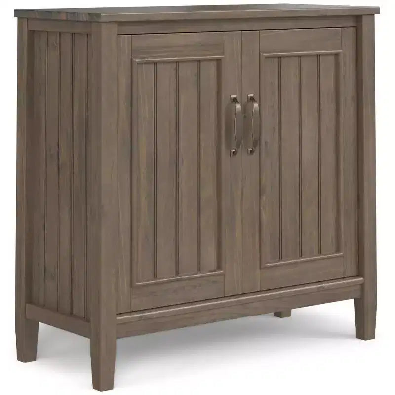 Low Storage Cabinet, Smoky Brown, Contemporary Accent, Pine & Plywood