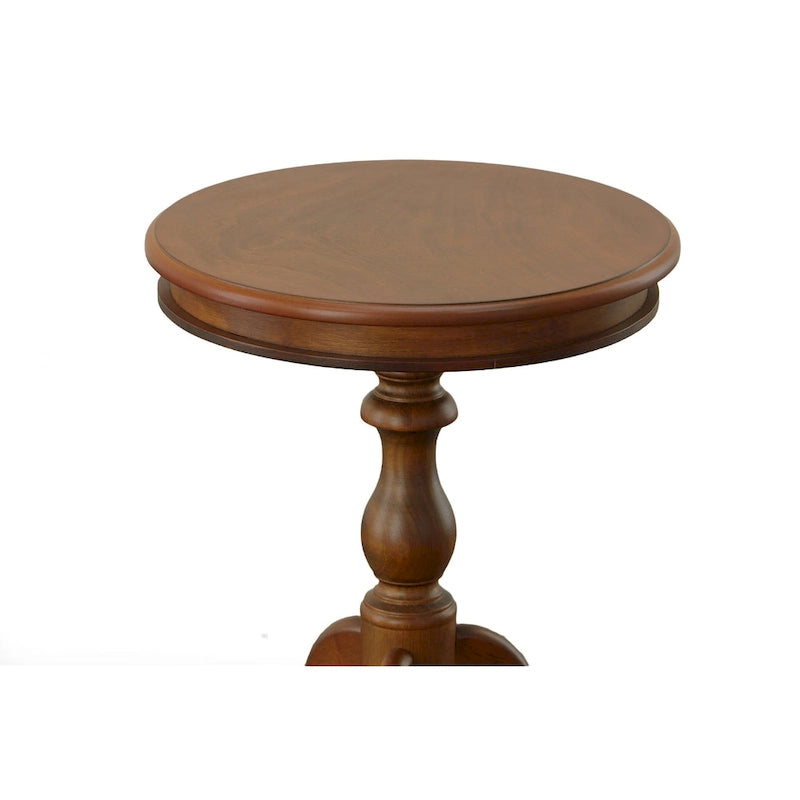 Round Accent Side Table, Copper Finish, Living Room End Table