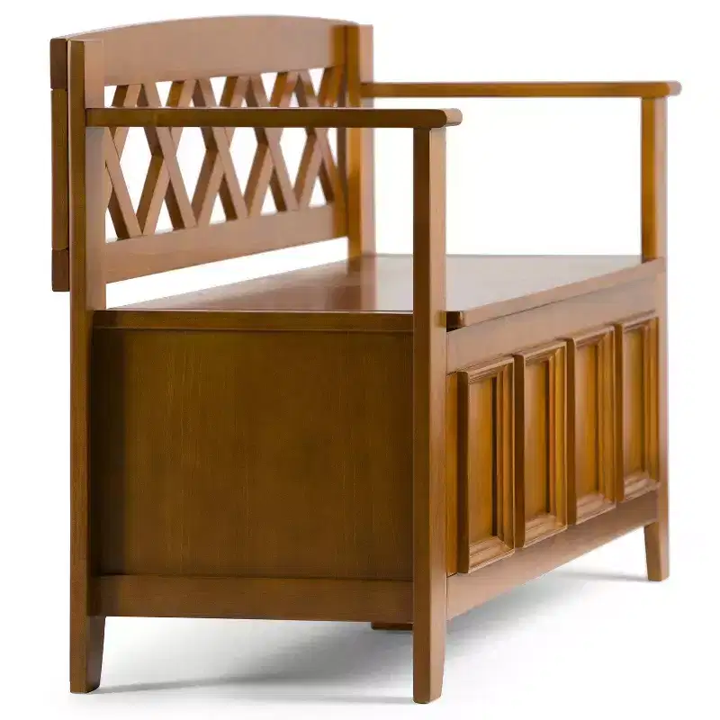 Halifax 48 inch Wide Solid Wood Transitional Entryway Bench