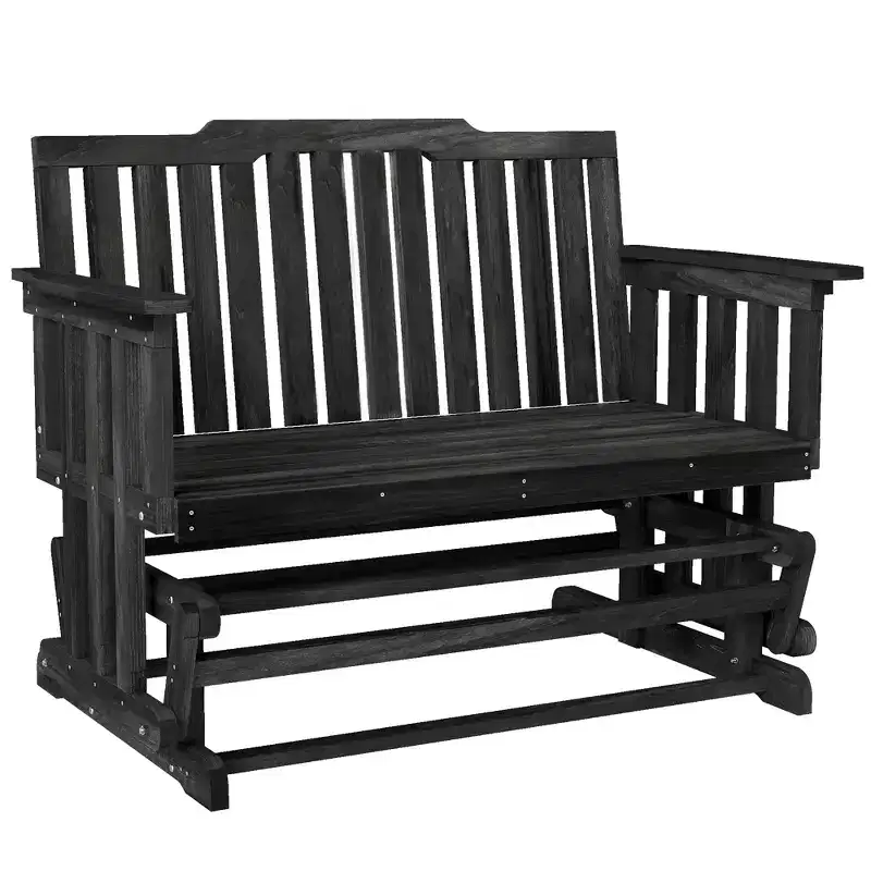 2-Person Patio Swing Glider Bench with Quick Drying Design and Wide Armrest Rocking Chair Loveseat for Backyard Garden Porch