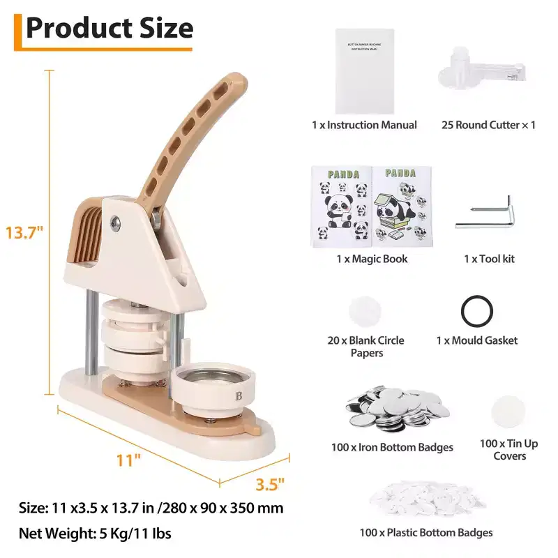 Button Maker Machine Unique Design,for DIY Crafts, Kids Gifts, Family Activities