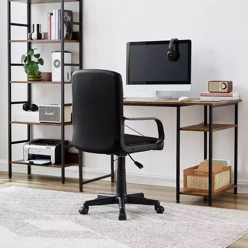 VECELO Home Office Desk Chair with Armrests, Mid Back Adjustable Height