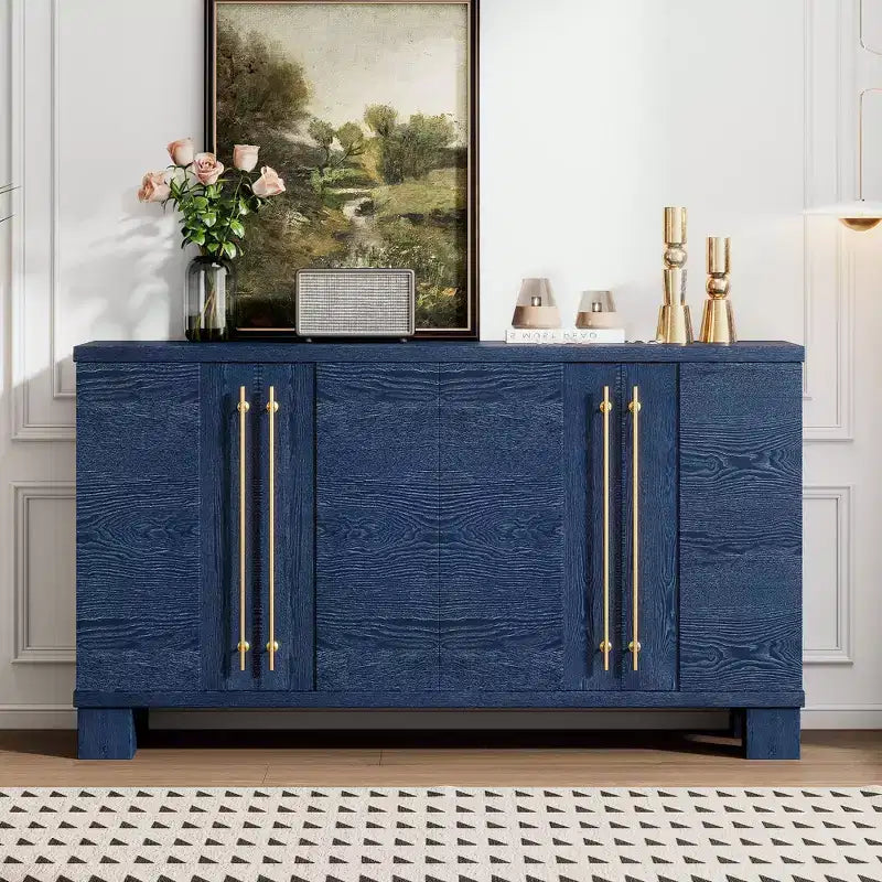 Modern Sideboard Cabinet with 4 Doors and 4 Shelves, Storage Cabinet for Living Room, Dining Room, Kitchen
