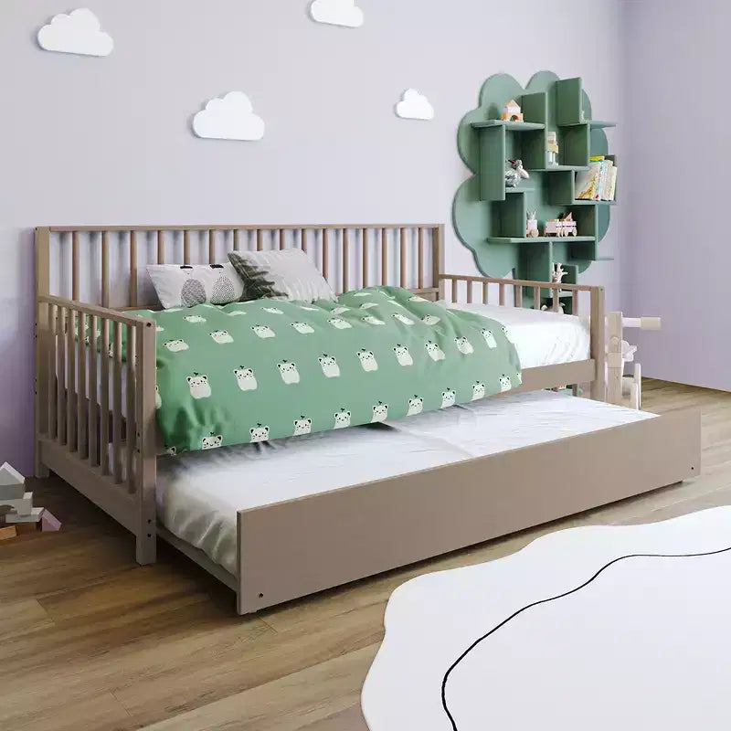 ChaletPosh Twin Size Wooden Daybed with Trundle