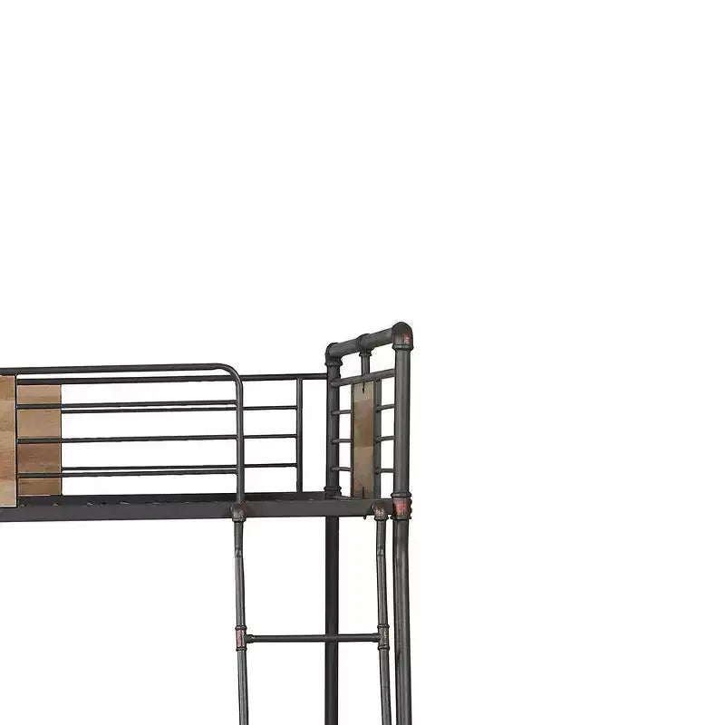 Acme Furniture 83" Full Xl/Queen Bunk Bed Brantley Loft and Bunk Bed Sandy Black & Dark Bronze Hand-Brushed: Integrated Ladder