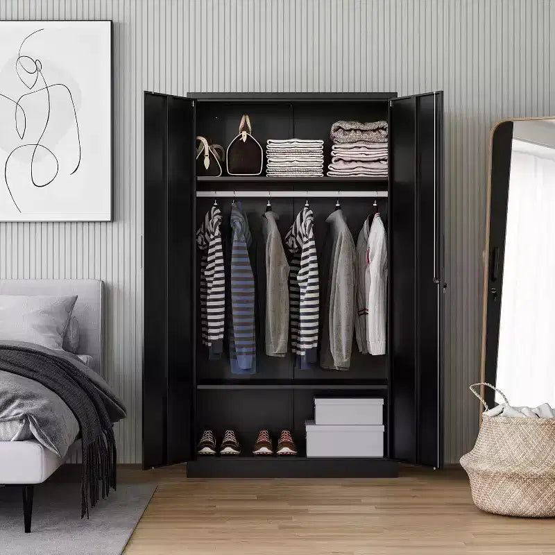 BALHAM TRADE-Heavy Duty Metal Wardrobe Cabinets with Lock Secure Storage for Home Gym School Office