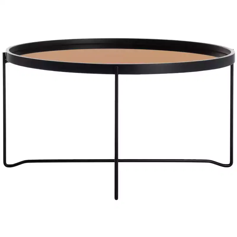 Ruby Tray Top Coffee Table - Rose Gold/Black - Safavieh