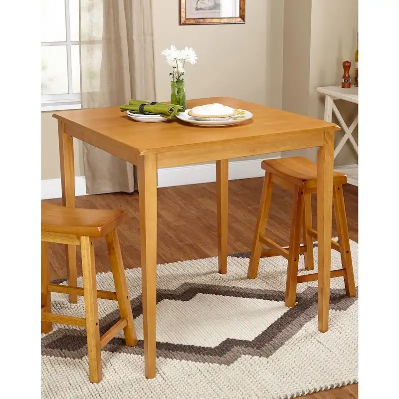 Honey Oak / Black / Espresso Counter Height Dining Table, Shaker Style, Seats 2–4