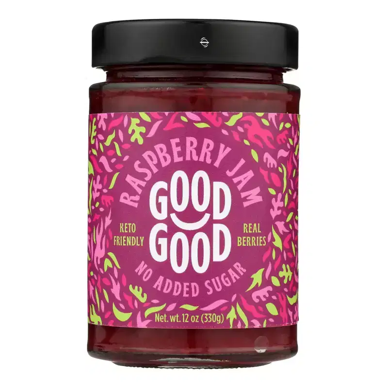Good Good Raspberry Jam No Sugar Added - Case of 6/12 oz
