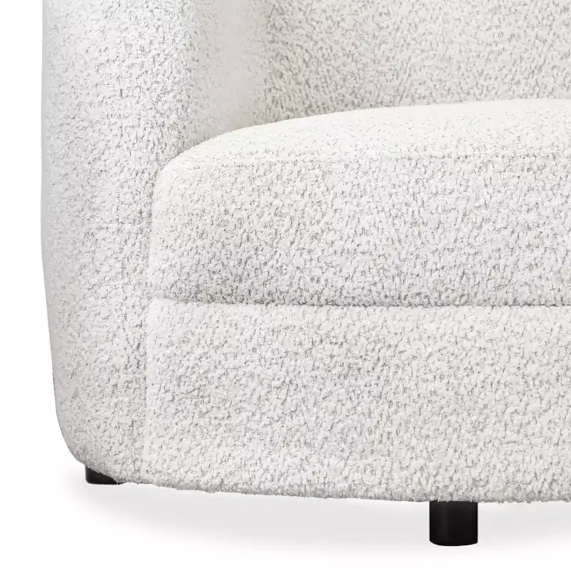 HOMES: Inside + Out 85" Pinehush Boho Curved Boucle Fabric Sofa with Pocket Coil Cushions