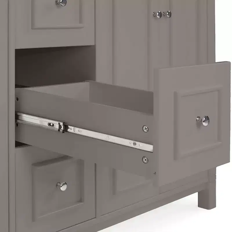 Alaterre Furniture Williamsburg 60 in. Double Sink Bathroom Vanity - Freestanding Cabinet Without Top, Gray