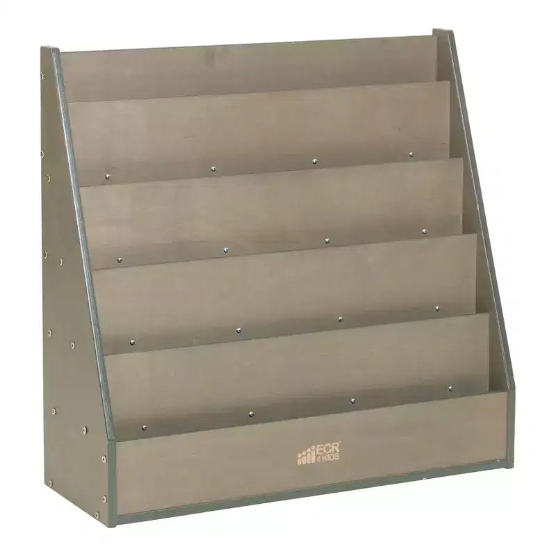 Single-Sided Classroom Book Display with 9 Shelves & Storage 鈥?Birch Plywood