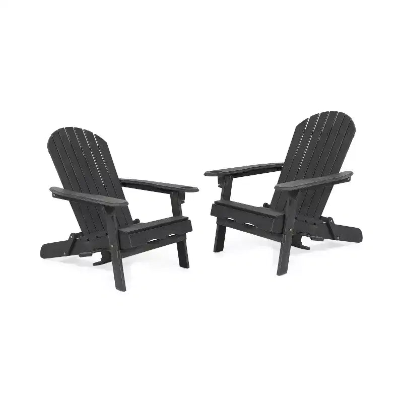 Christopher Knight Home Kandyce Outdoor Acacia Wood Folding Adirondack Chair with Cup Holder (Set of 2)