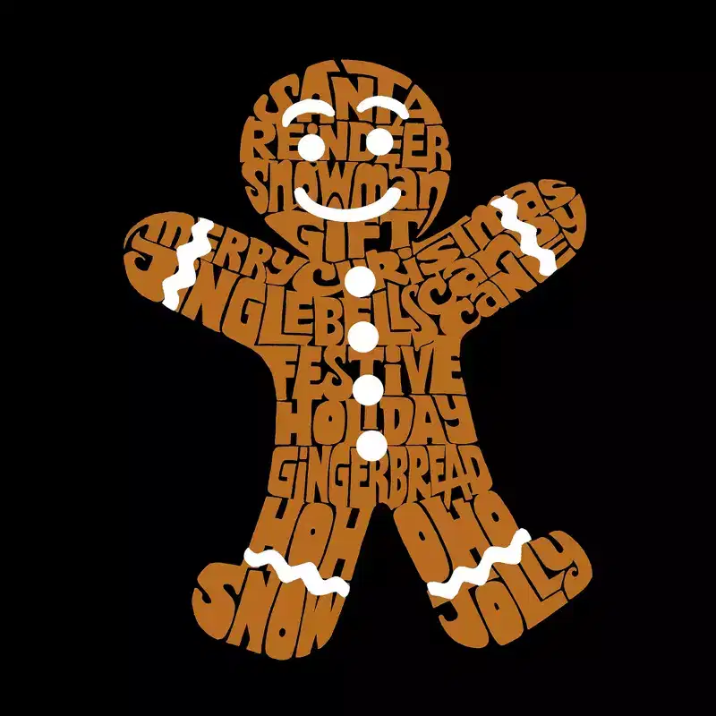 LA Pop Art Gingerbread - Boy's Word Art T-Shirt