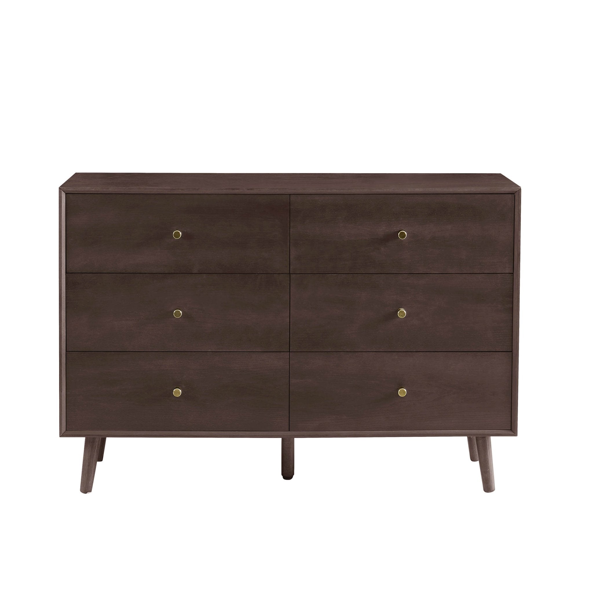 Oak 6 Drawer Chest - Walnut