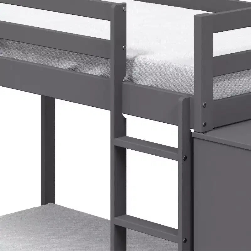 93" Twin/Twin Bunk Bed Gaston with Storage & Reversible Cabinet - Acme Furniture