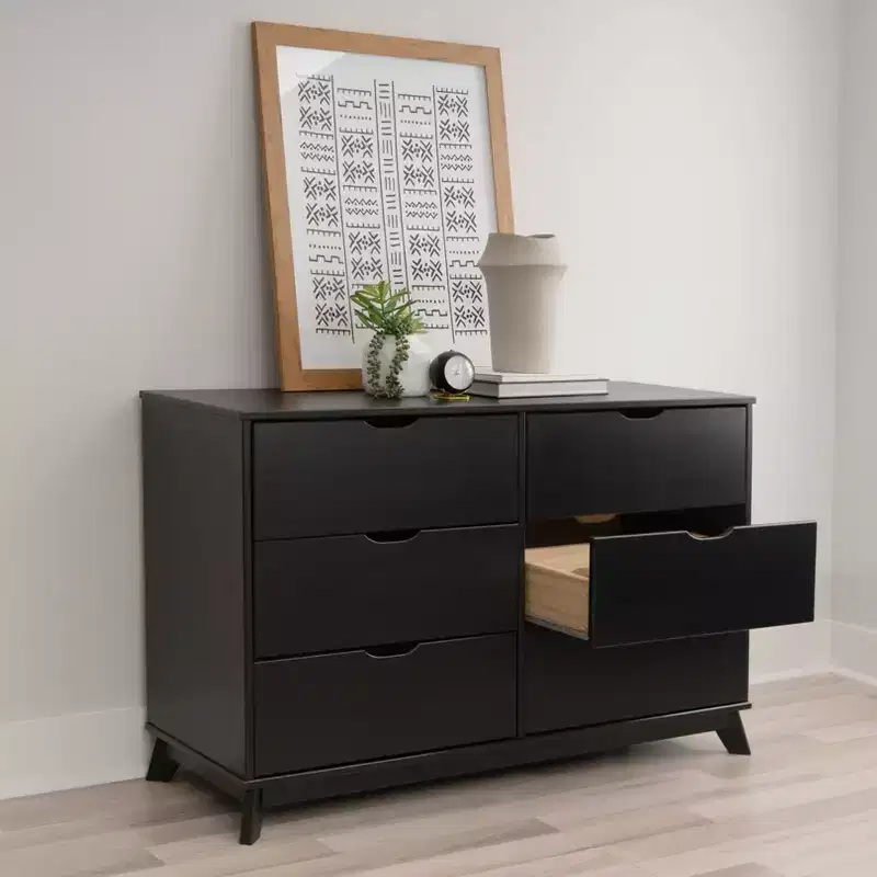 Pensy Solid Wood Mid-Century Modern 6 Drawer Dresser - Powell
